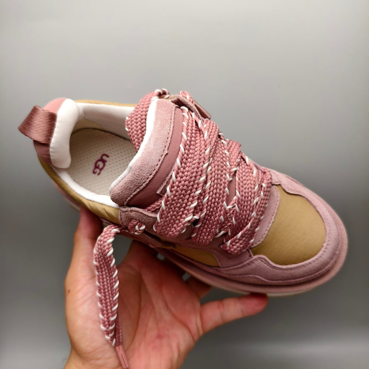 Pink Chunky Platform Lace-Up Sneakers – Style 1541