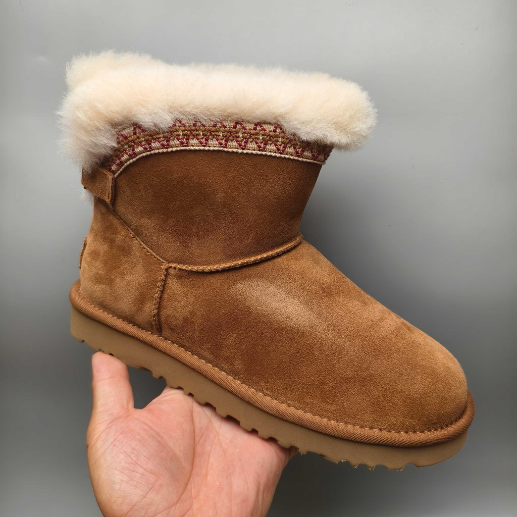 Chestnut Folk-Inspired Shoes with Back Buckle Strap – Style 4517