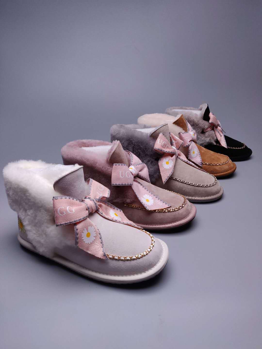 Dusk Pink Daisy, Chain & Ribbon Footwear | Style 7888