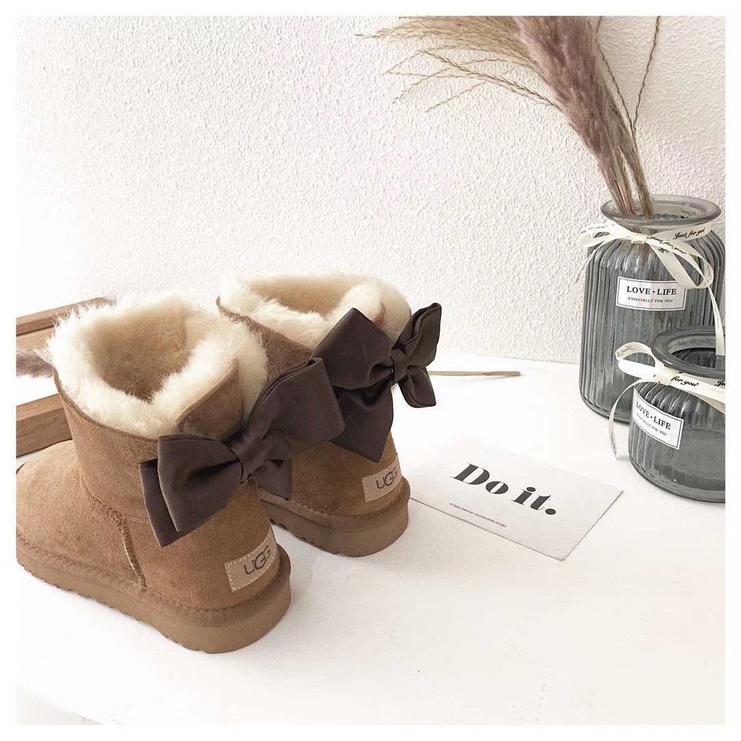 Chestnut Bow-Detail Ankle Boots – Style 3130