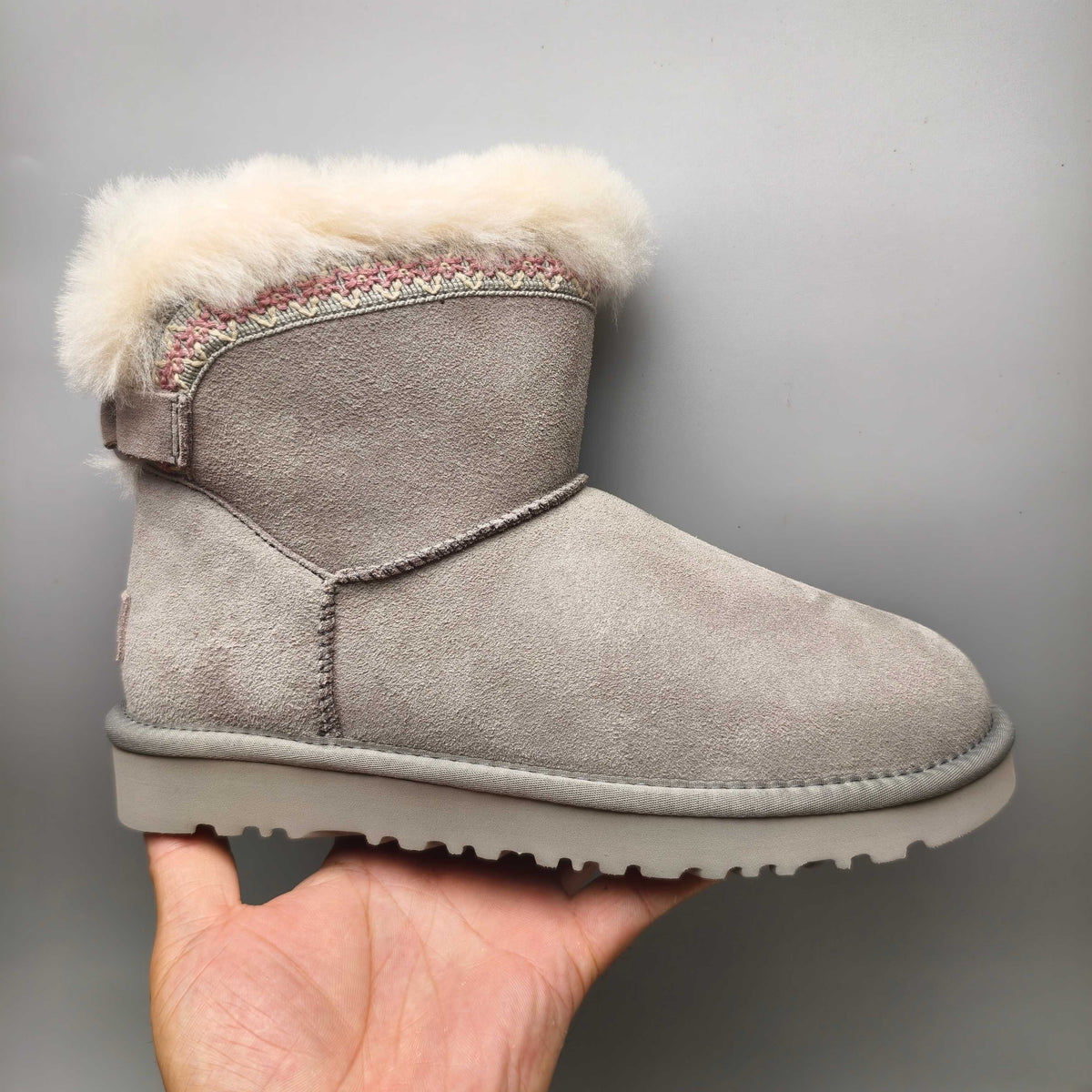 Gray Folk-Inspired Shoes with Back Buckle Strap – Style 4517