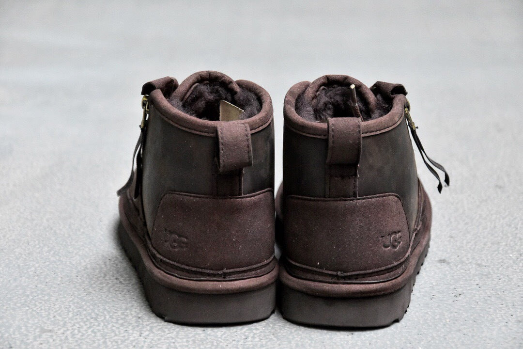 Men's Crazy Horse Leather Zip-Up Shoes – Style 3883