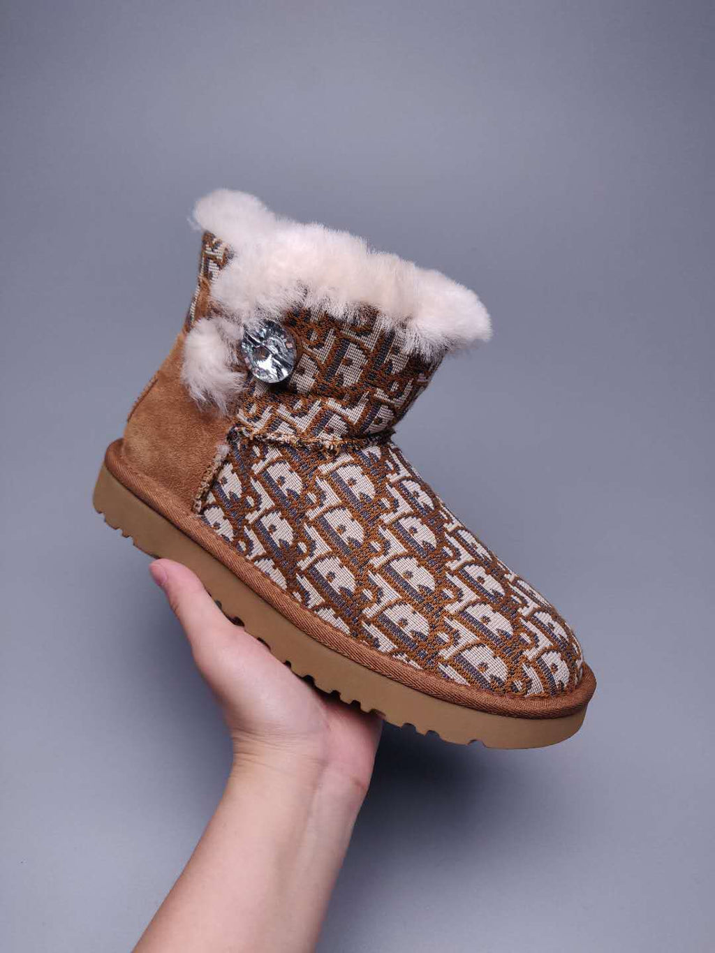 Chestnut Fabric-Texture Footwear | Style 6554