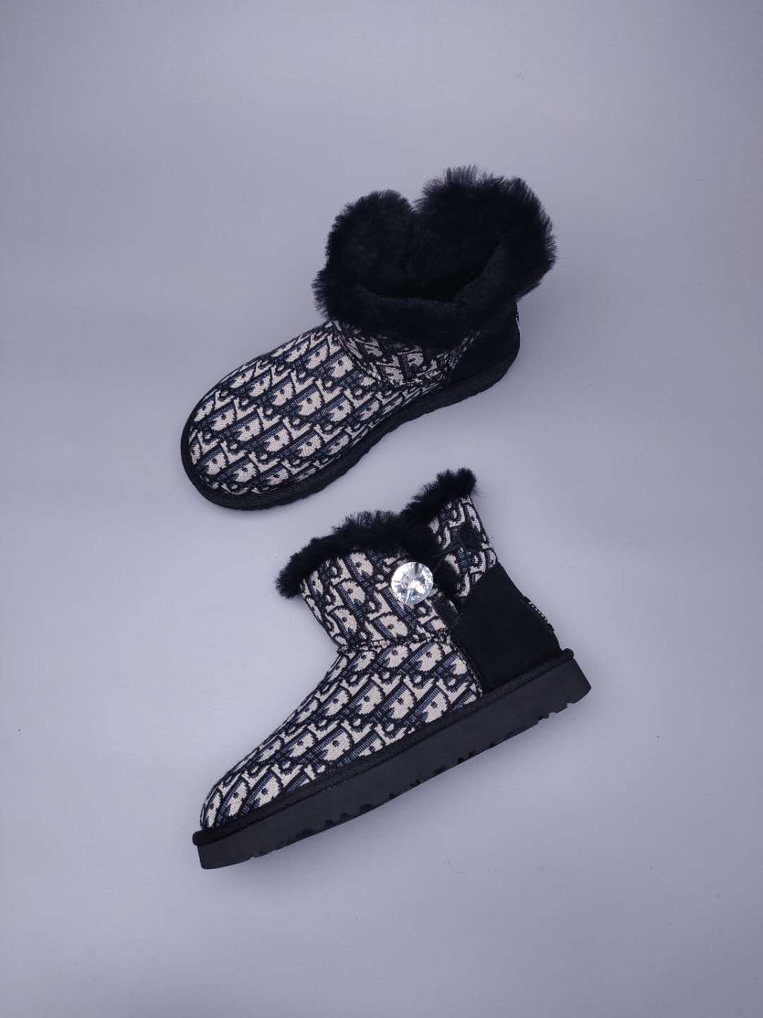 Black Fabric-Texture Footwear | Style 6554