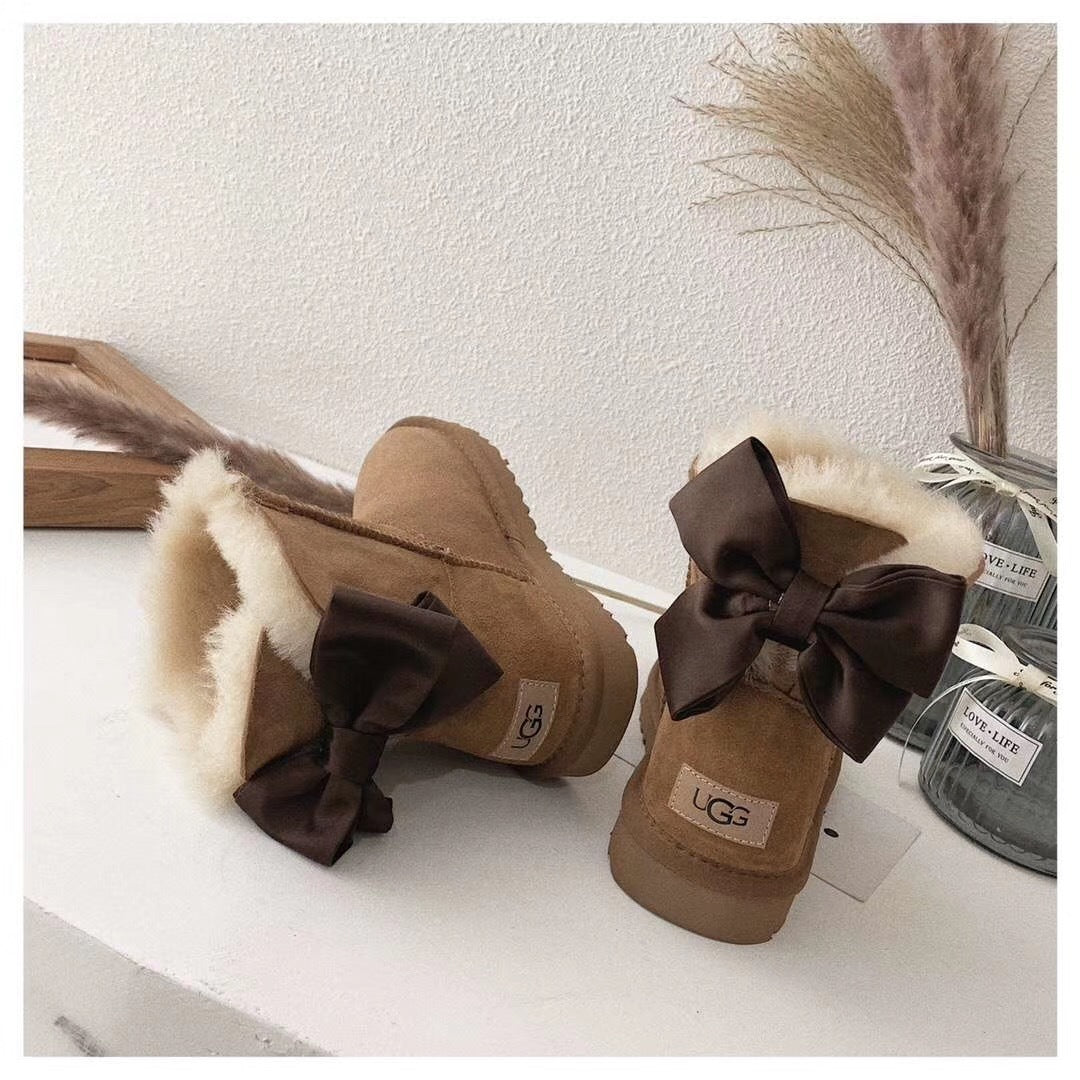 Chestnut Bow-Detail Ankle Boots – Style 3130