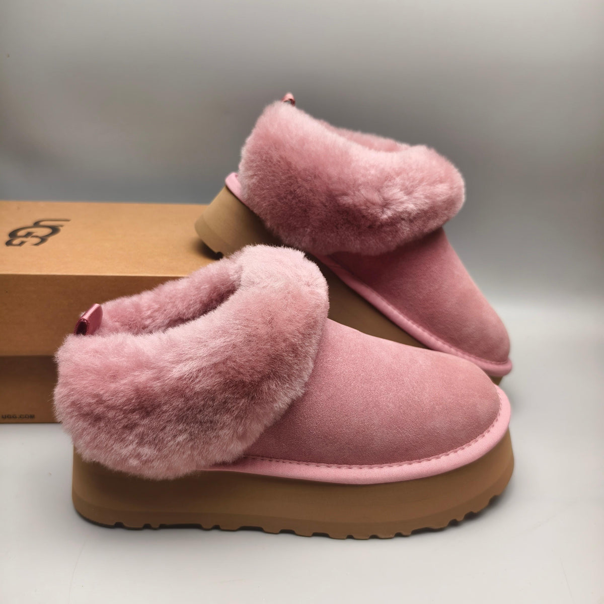 Pink Suede-Look Platform Slip-On Shoes – Style 1393