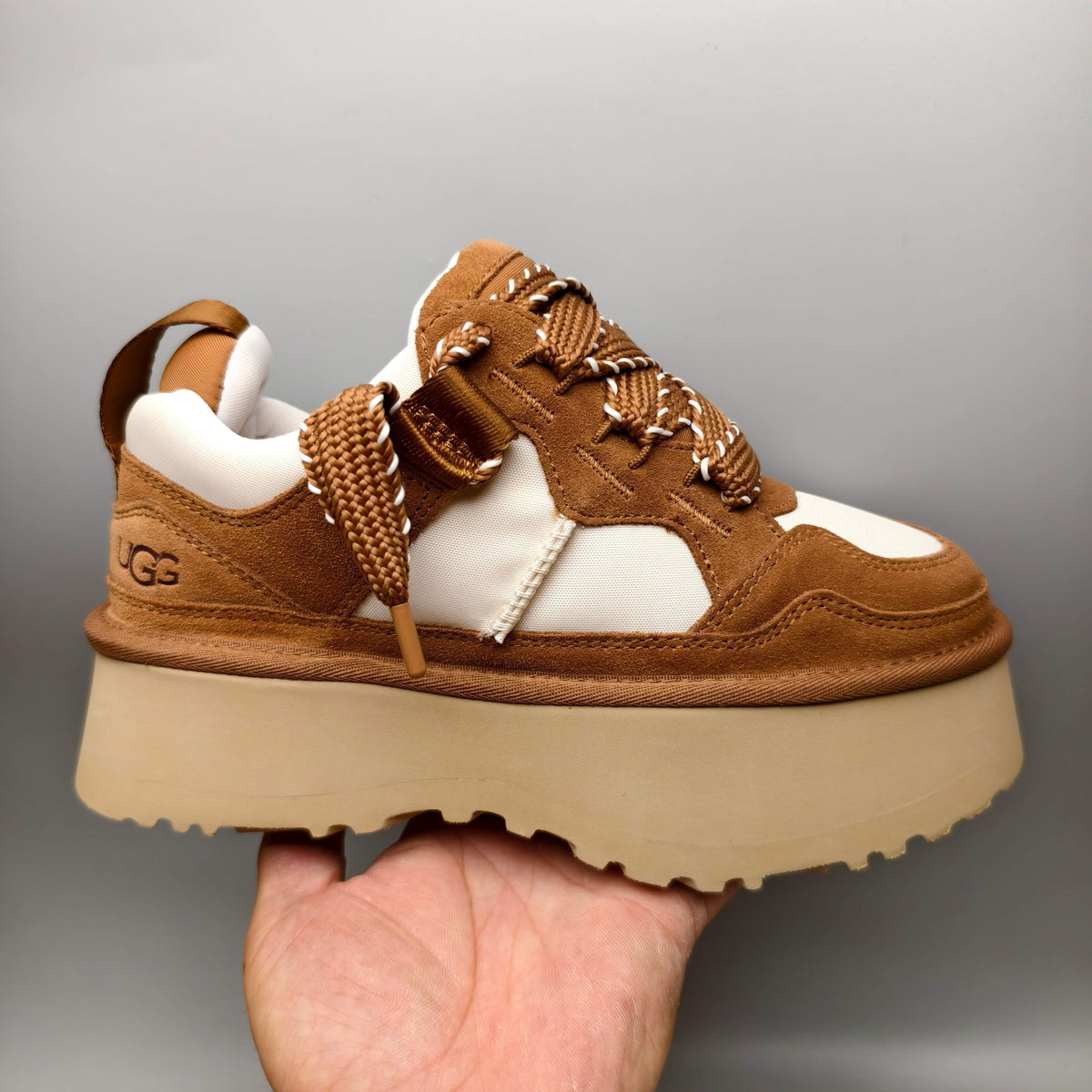 Chestnut Chunky Platform Lace-Up Sneakers – Style 1541