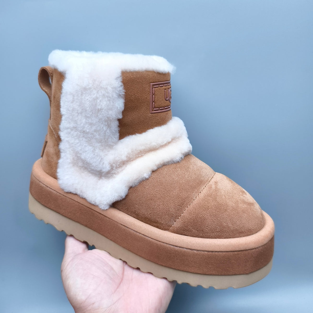 Chestnut Caterpillar-Style Platform Mid-Top Casual Shoes – 3316