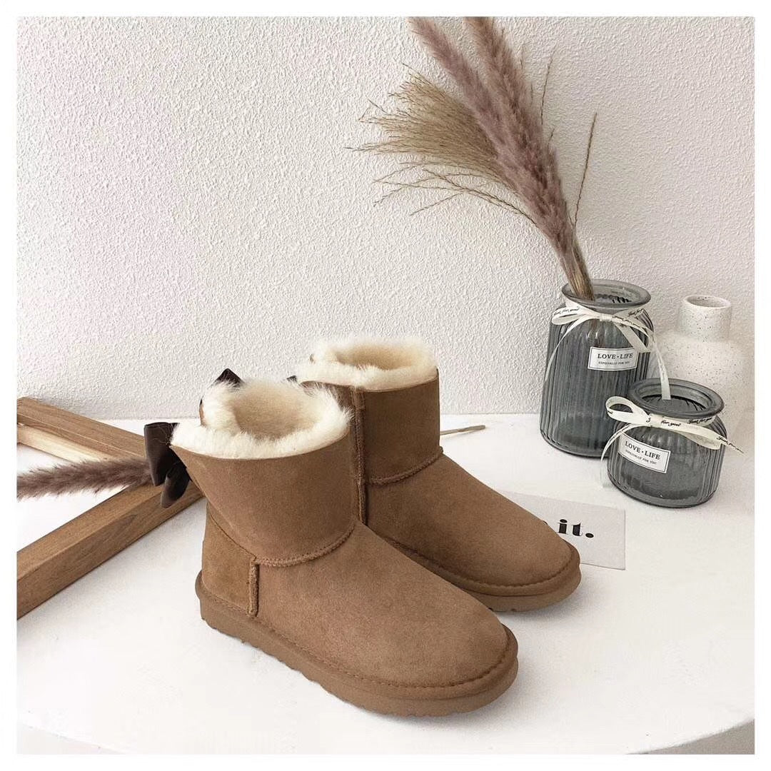 Chestnut Bow-Detail Ankle Boots – Style 3130