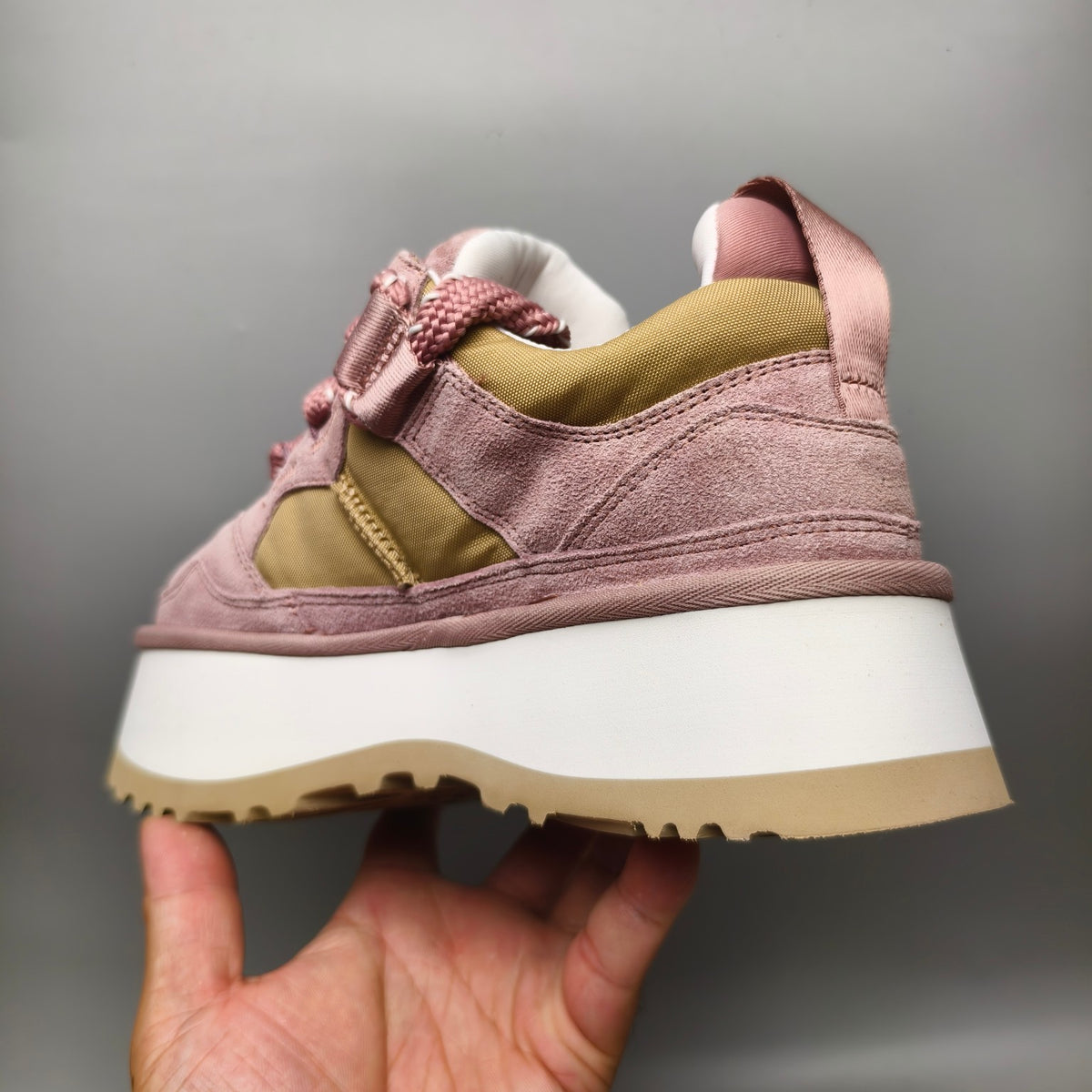 Pink Chunky Platform Lace-Up Sneakers – Style 1541