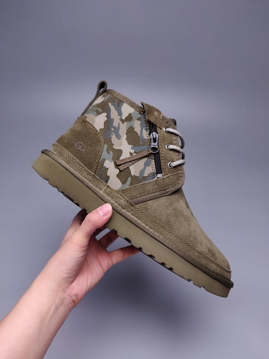 Army Green Men's Colorblock Camouflage Shoes – Style 4193