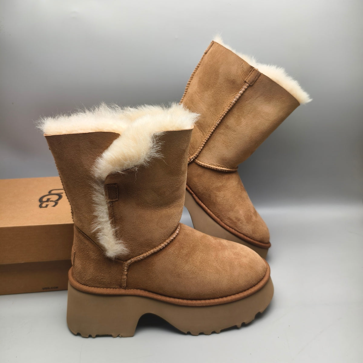 Chestnut Women's Platform Wedge Mid-Calf Boots – Style 1533
