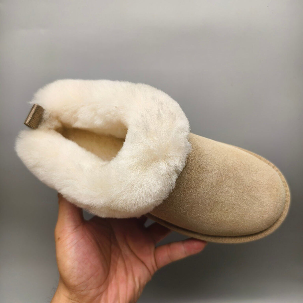 Sand Suede-Look Platform Slip-On Shoes – Style 1393