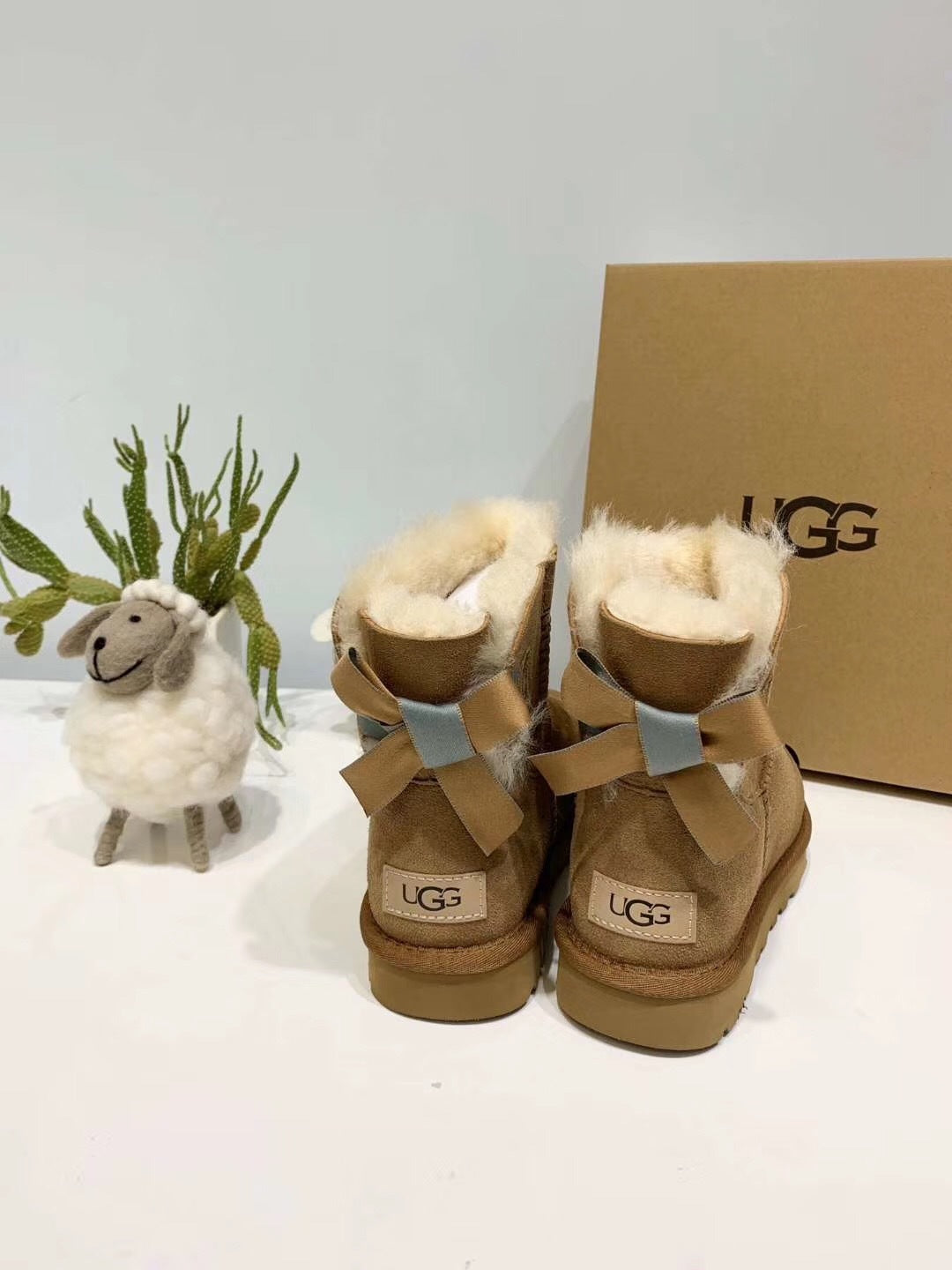 Chestnut Bow-Detail Shimmer Moccasin Shoes – Style 2938