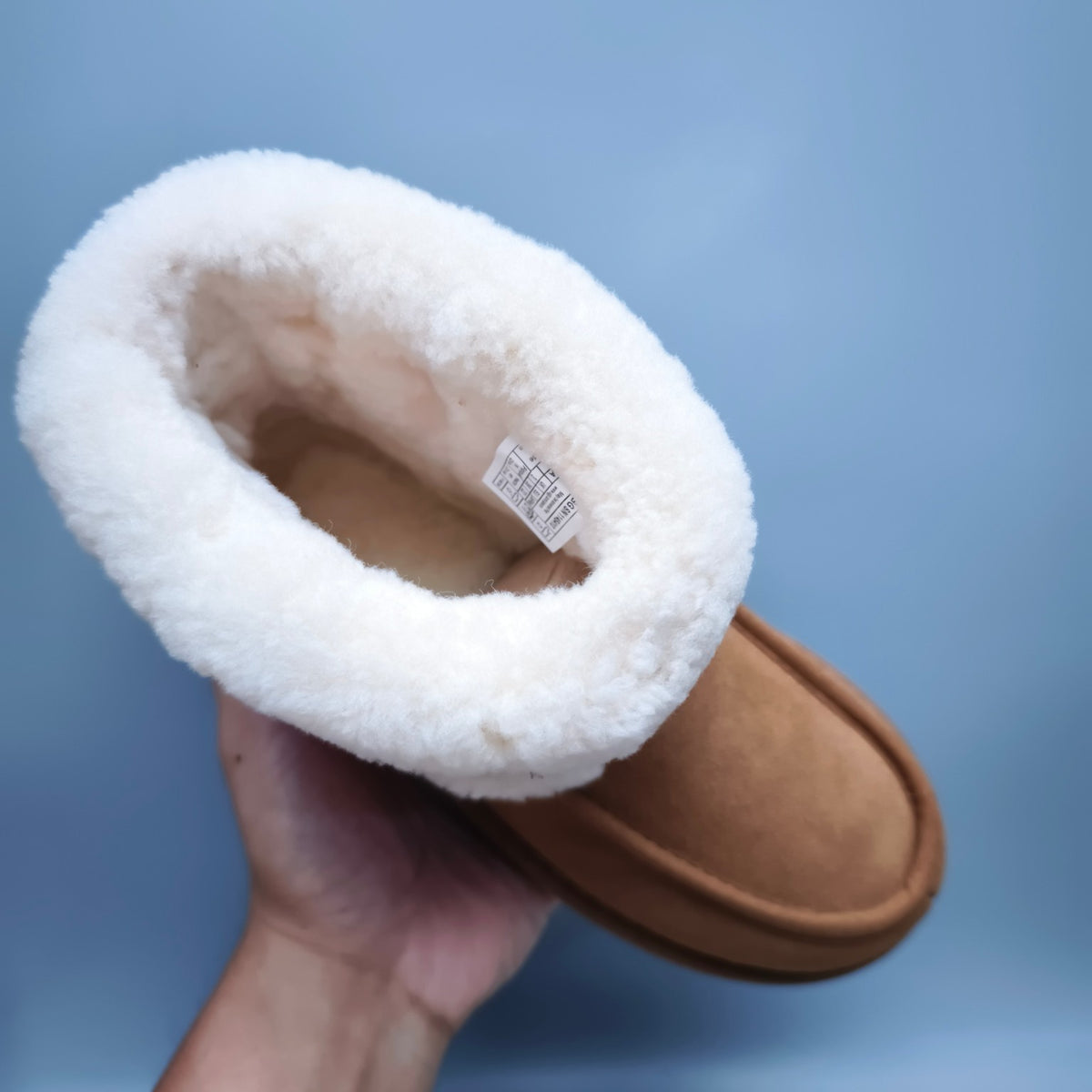 Chestnut Curly-Texture Mid-Top Boots with Oversized Logo | 5410