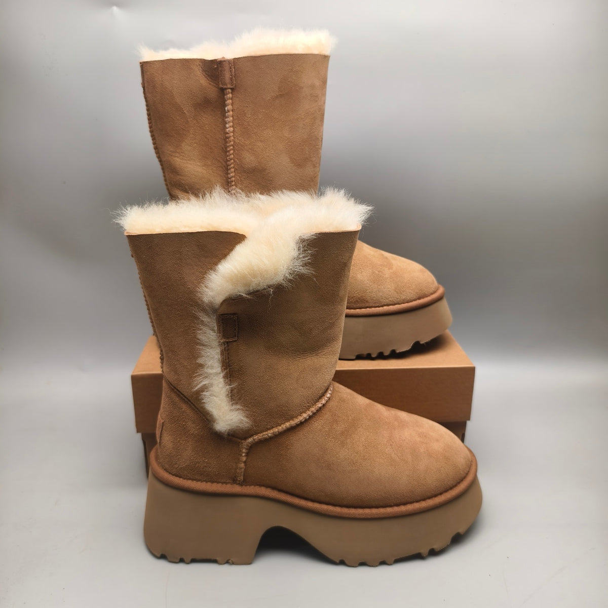 Chestnut Women's Platform Wedge Mid-Calf Boots – Style 1533