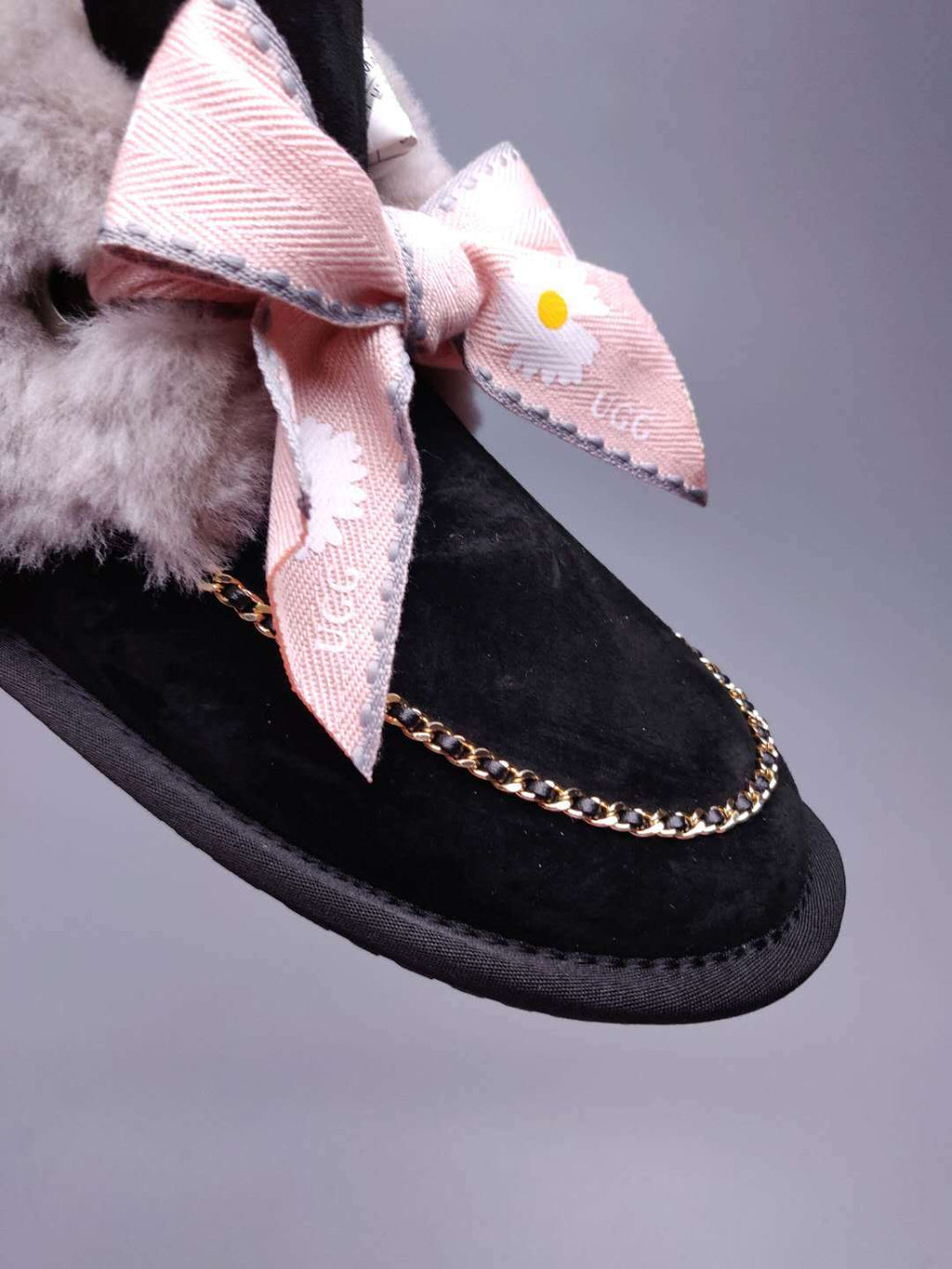 Black Daisy, Chain & Ribbon Footwear | Style 7888