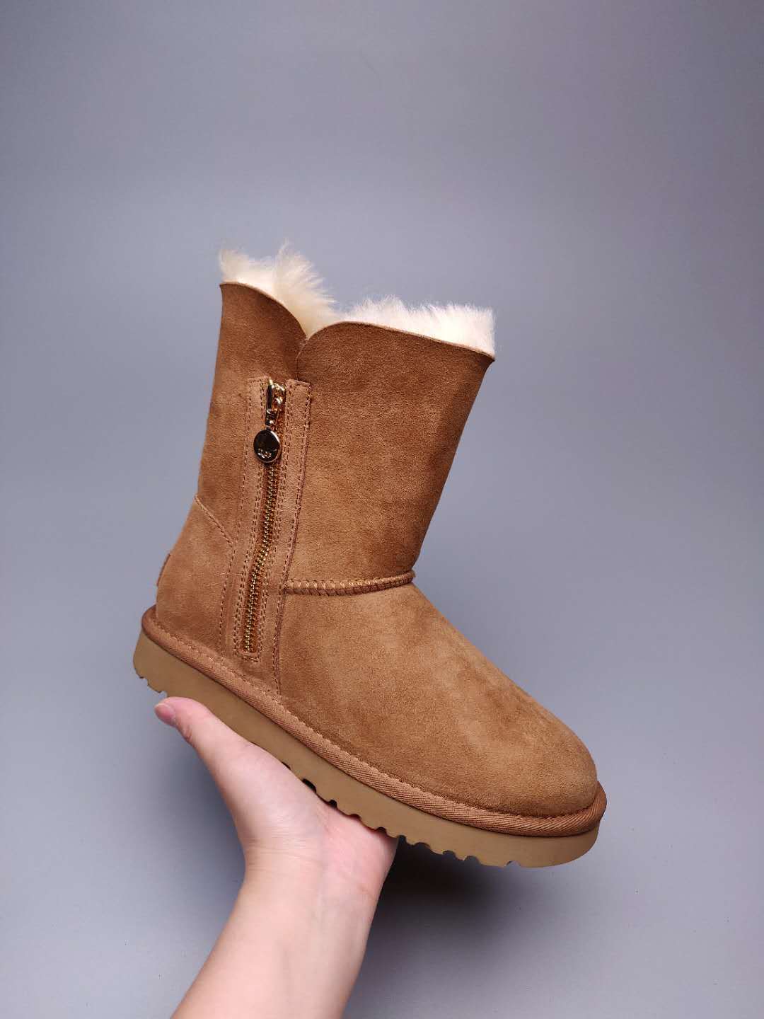 Chestnut Side-Zip Mid-Calf Boots – Style 2480