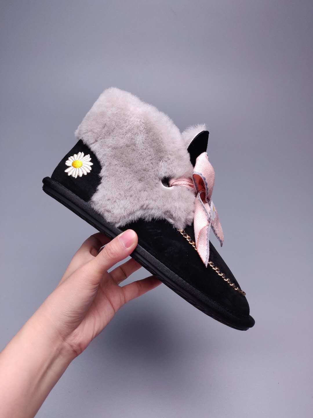 Black Daisy, Chain & Ribbon Footwear | Style 7888