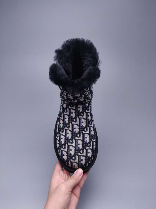 Black Fabric-Texture Footwear | Style 6554
