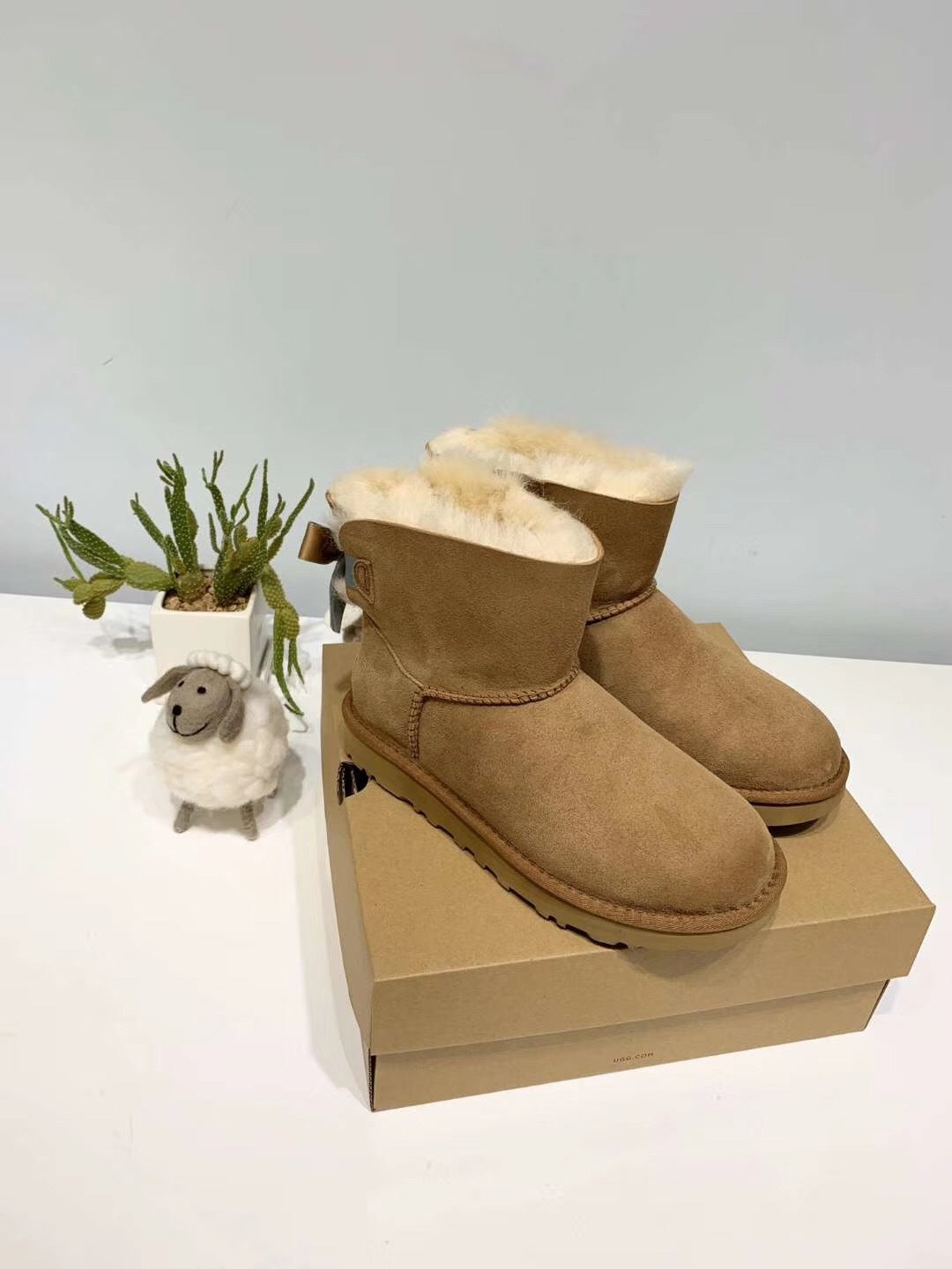 Chestnut Bow-Detail Shimmer Moccasin Shoes – Style 2938