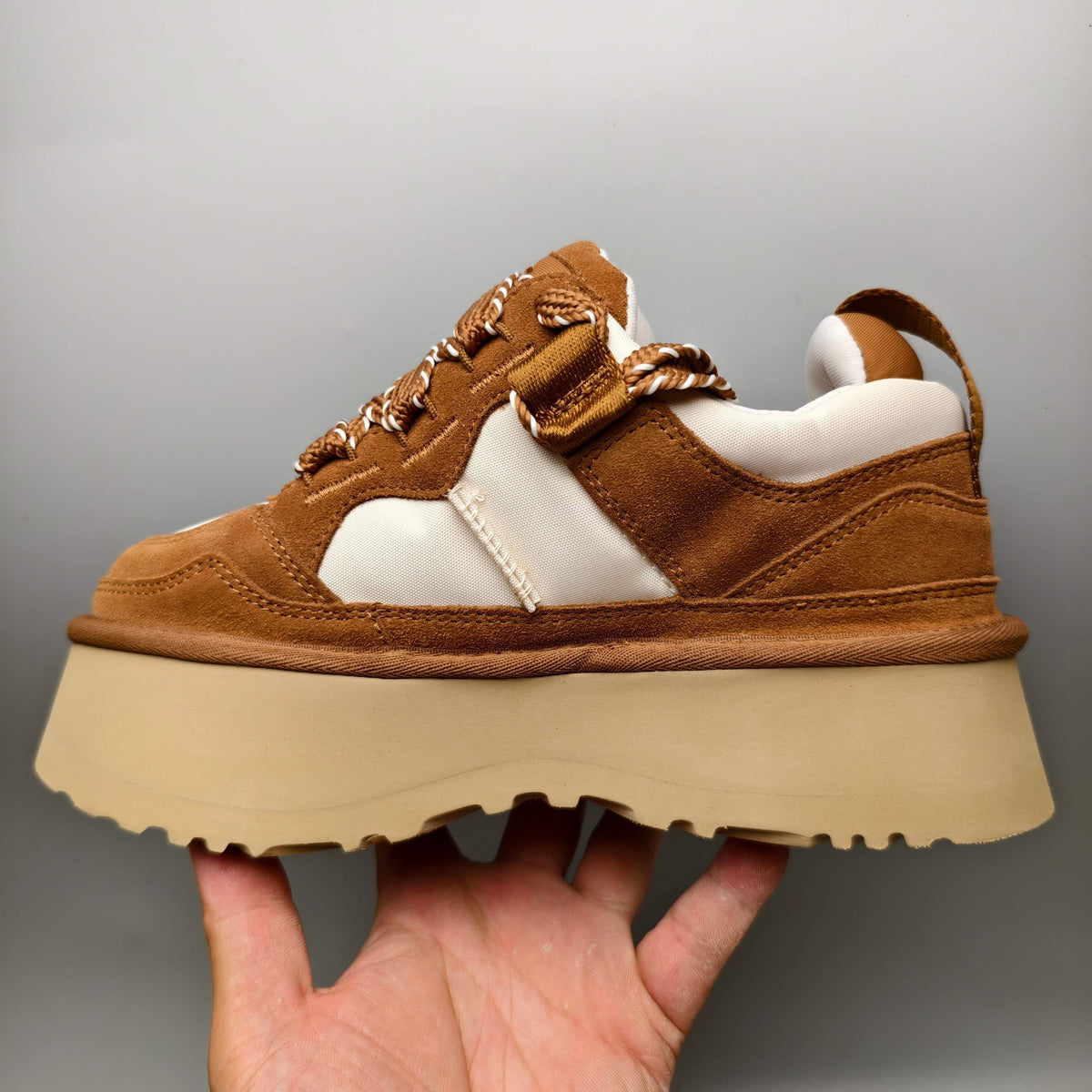 Chestnut Chunky Platform Lace-Up Sneakers – Style 1541