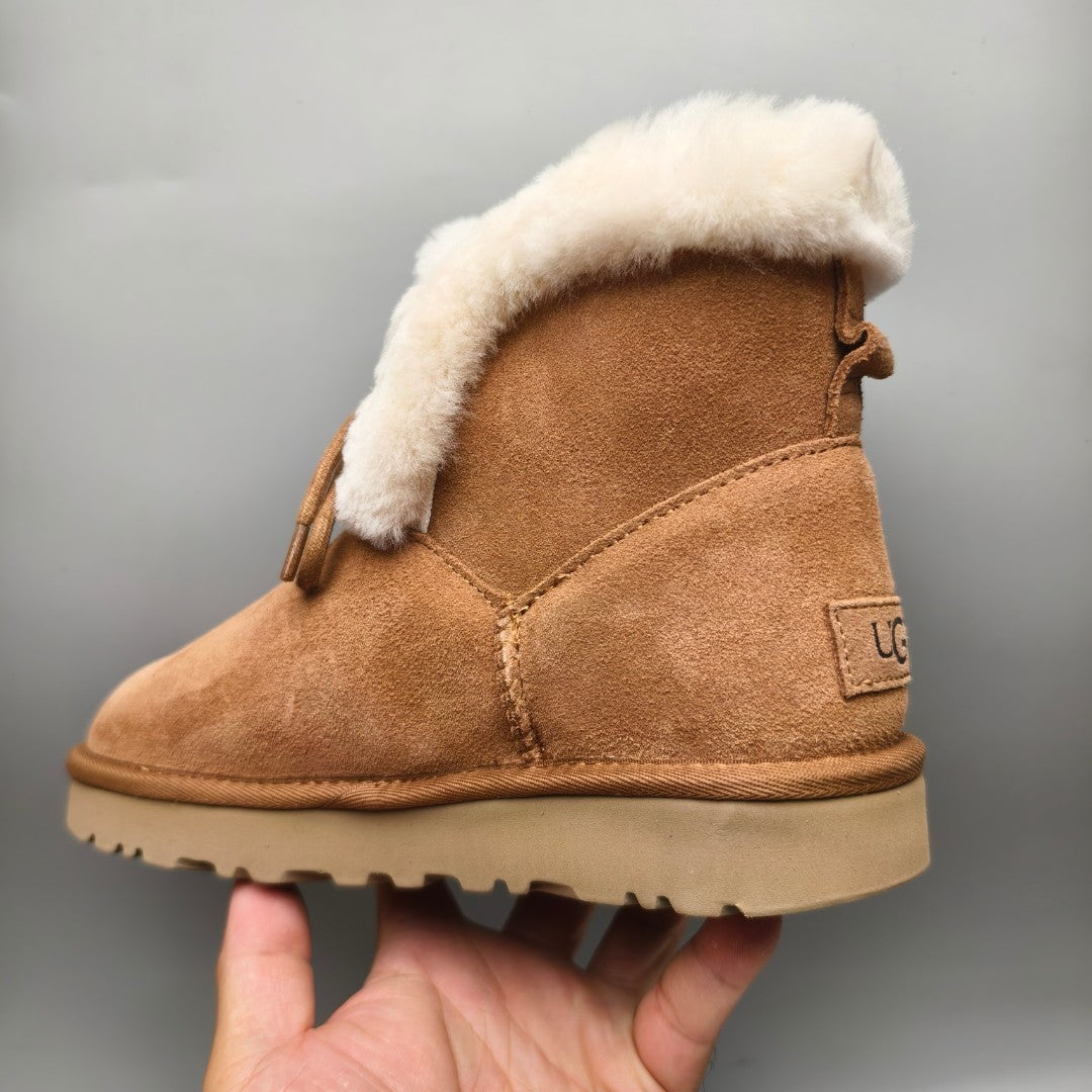 Chestnut Lace-Up Mid-Calf Casual Boots – Style 4576