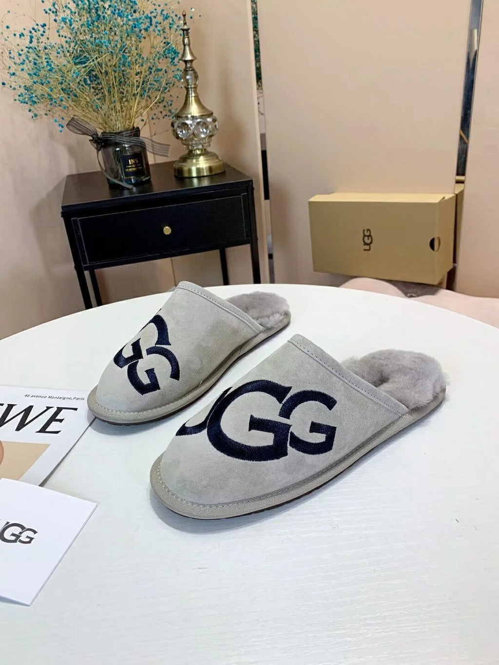 Gray Big G Indoor Slippers – Style 2593