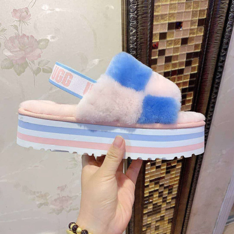 Pink Colorblock Platform Sandals – Style 3490