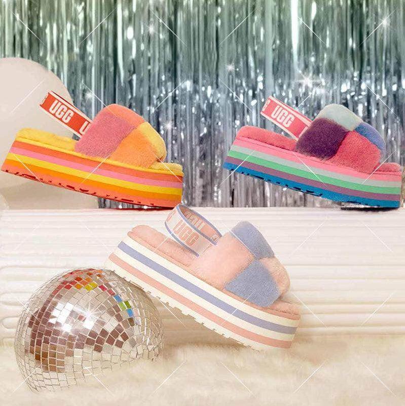 Yellow Colorblock Platform Sandals – Style 3490