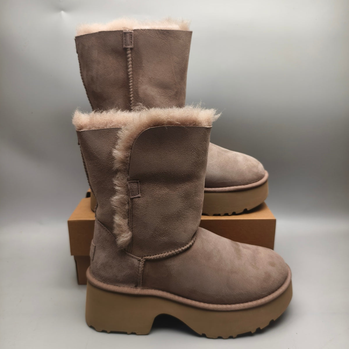 Walnut Women's Platform Wedge Mid-Calf Boots – Style 1533