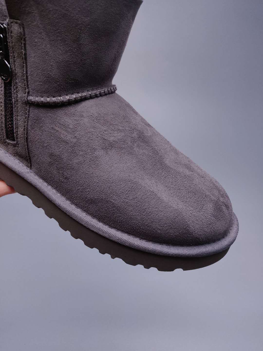 Gray Side-Zip Ankle Boots – Style 2481