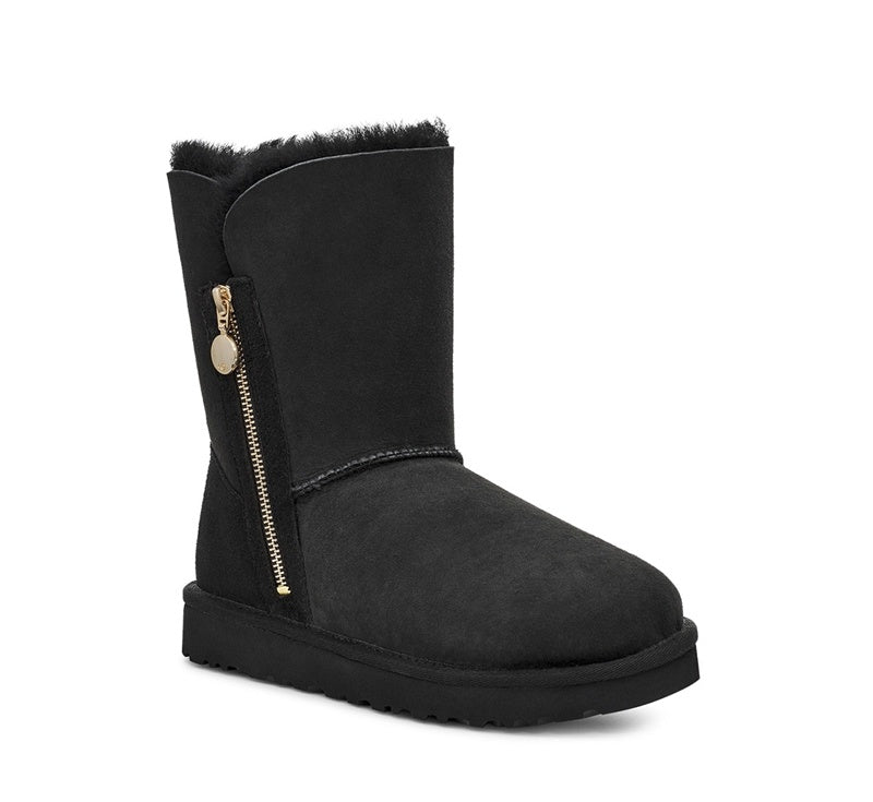 Black Side-Zip Mid-Calf Boots – Style 2480