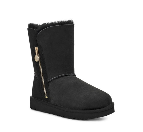 Black Side-Zip Mid-Calf Boots – Style 2480