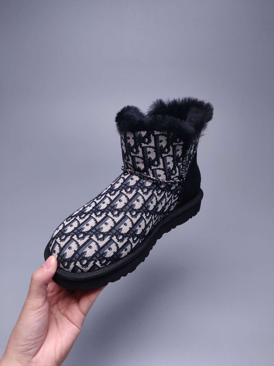 Black Fabric-Texture Footwear | Style 6554