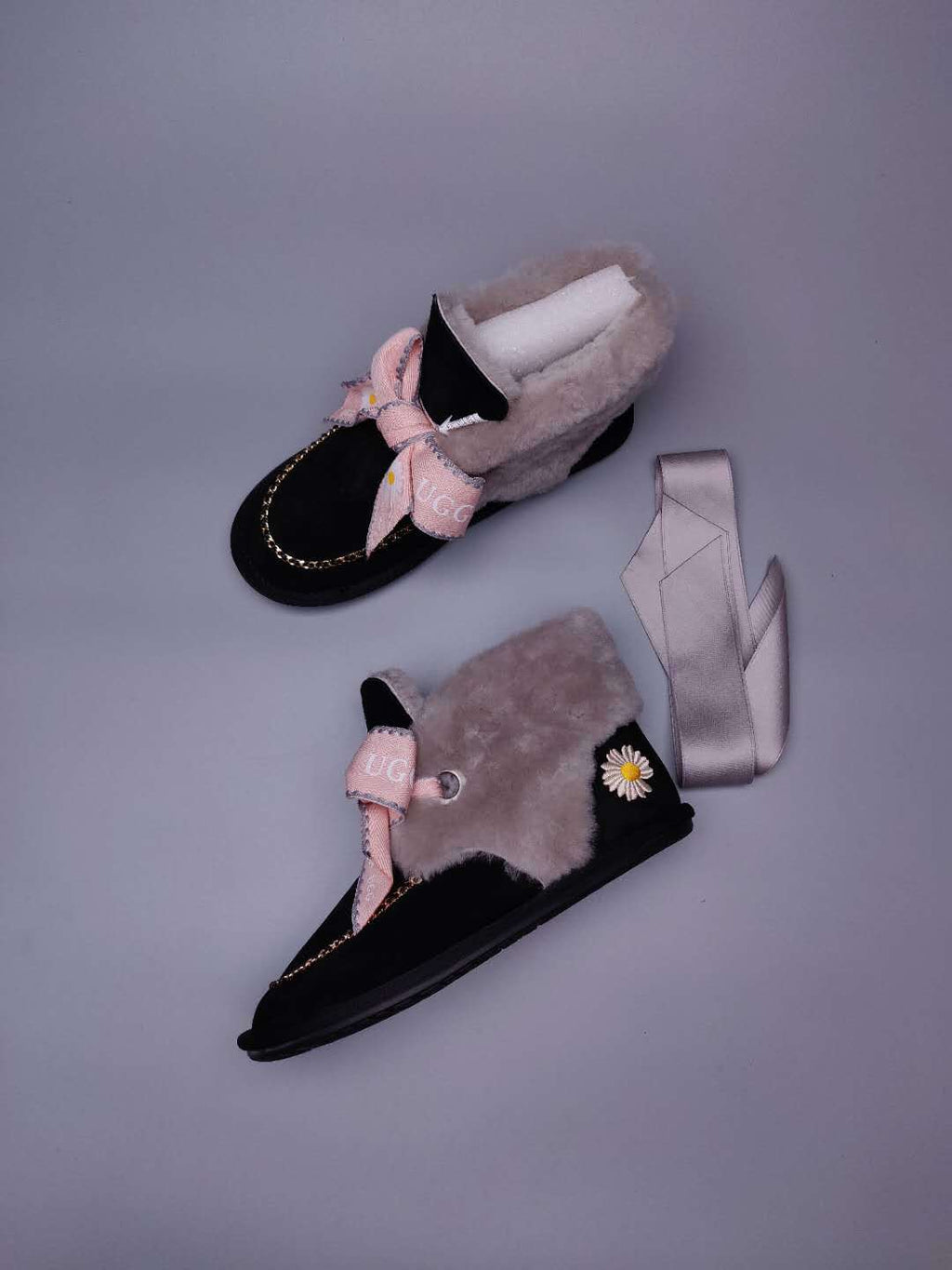 Black Daisy, Chain & Ribbon Footwear | Style 7888