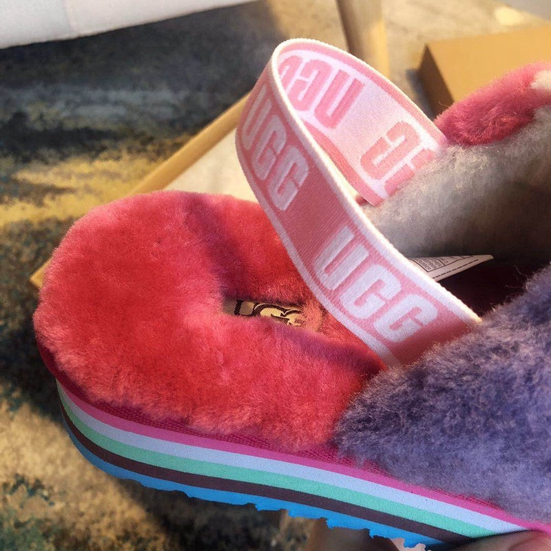 Fuchsia Colorblock Platform Sandals – Style 3490