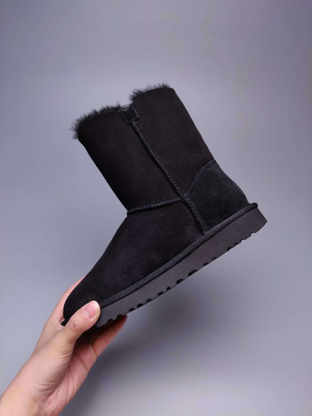 Black Side-Zip Mid-Calf Boots – Style 2480