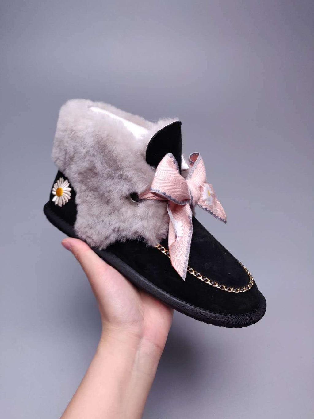 Black Daisy, Chain & Ribbon Footwear | Style 7888