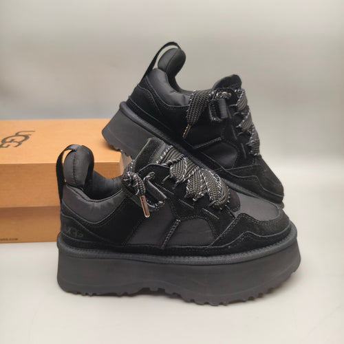 Black Chunky Platform Lace-Up Sneakers – Style 1541