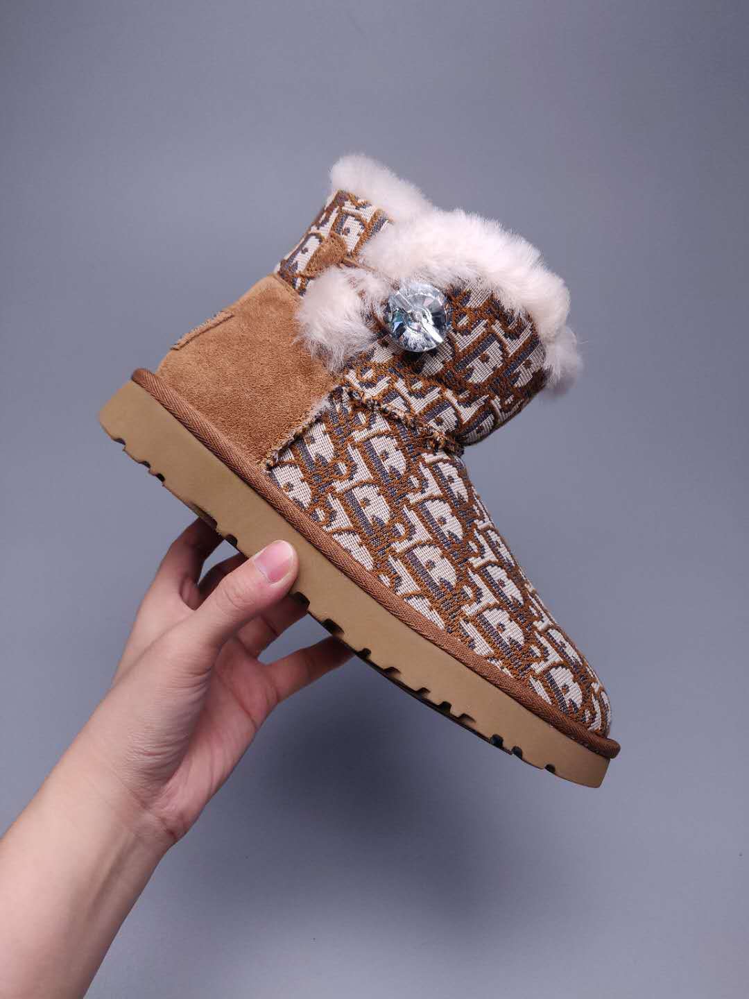Chestnut Fabric-Texture Footwear | Style 6554