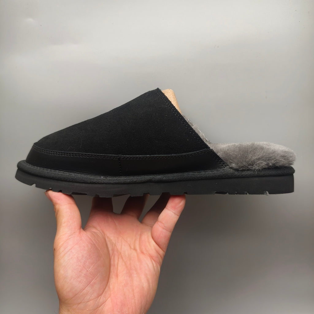 Men's Ultra-Light Fluffy Casual Slippers in Black | 4585