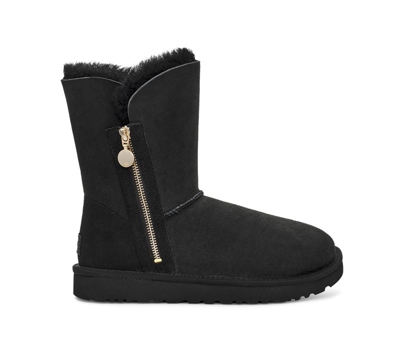 Black Side-Zip Mid-Calf Boots – Style 2480